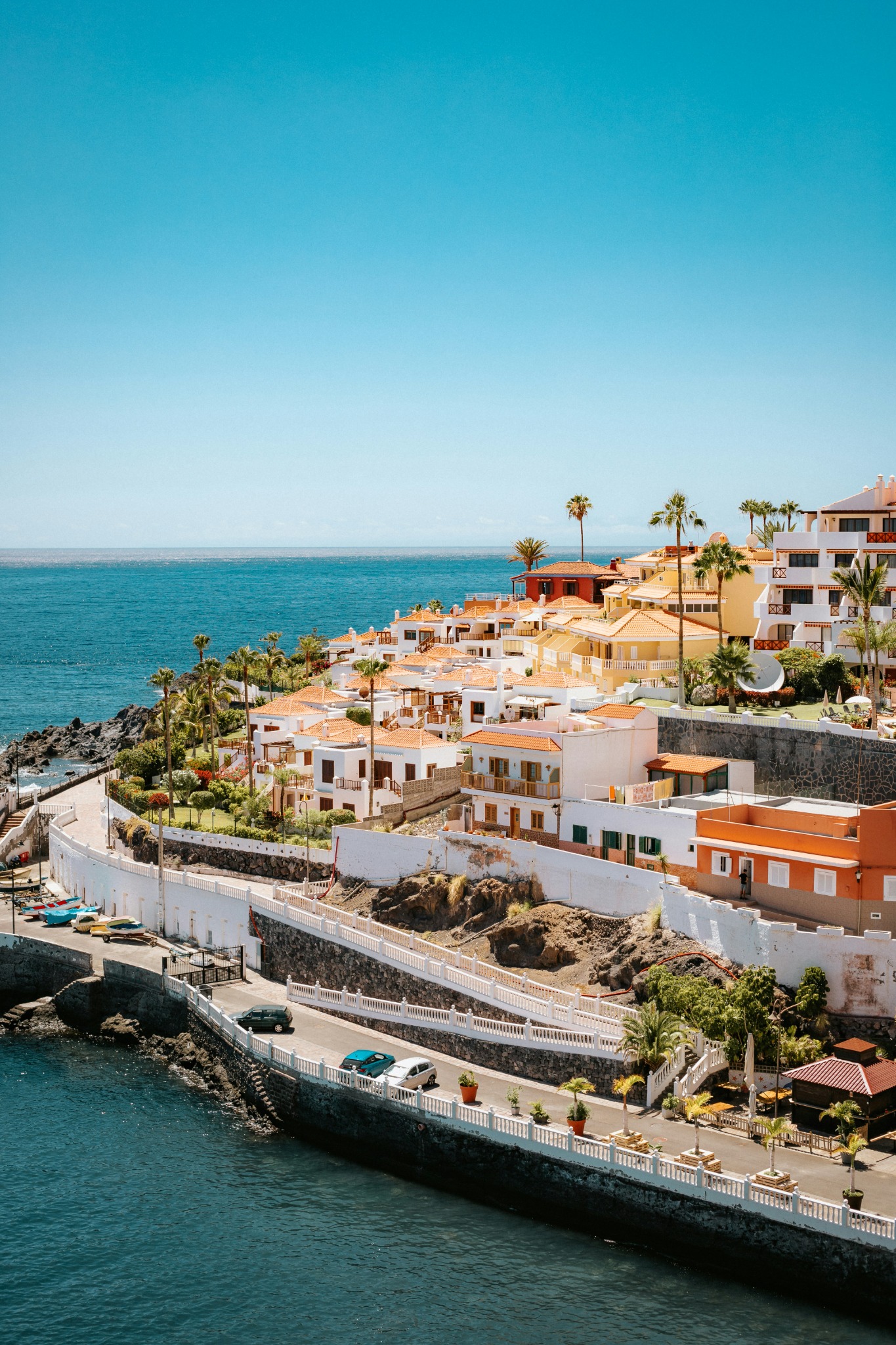Tenerife coastal village overlooking the Atlantic Ocean